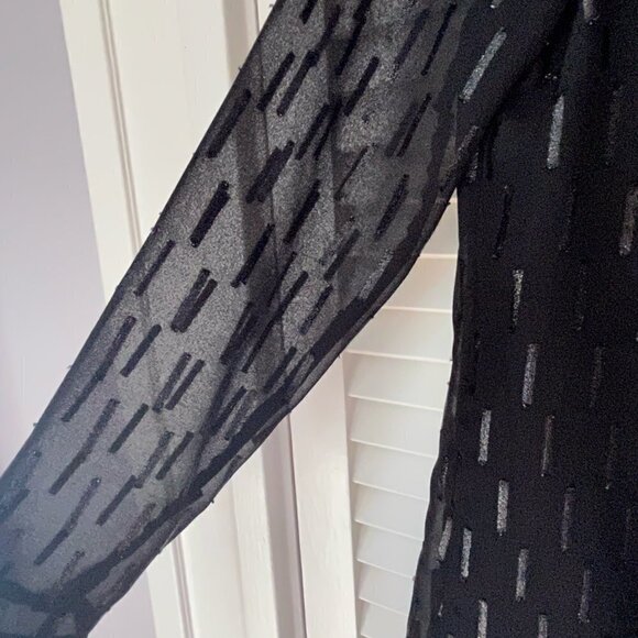 Banana Republic Shimmer Black Long Sleeve Shift dress 2 - Picture 8 of 13